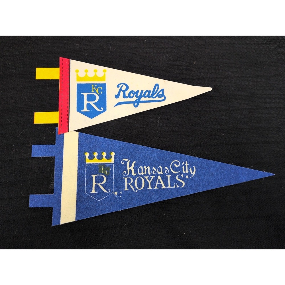Kansas City Royals Mini Pennant VTG 4"x9"   3.5"X7" MLB Collectible Flag 60s 70s